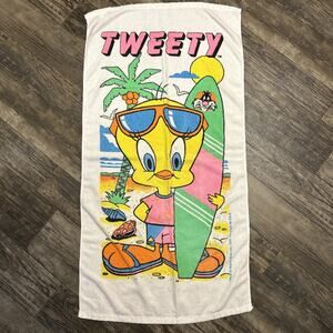 1988 Vintage Tweety Bird Beach Towel Warner Bros Looney Tunes